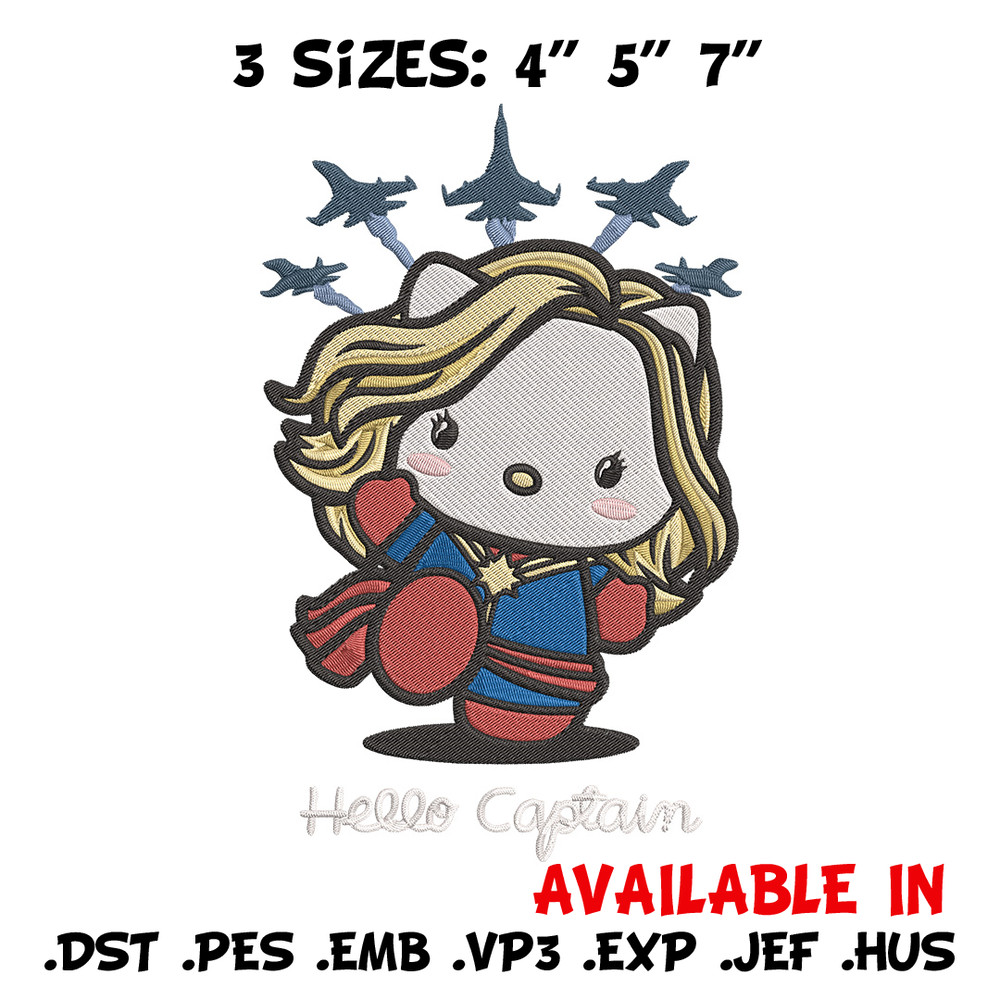 Hello captain Embroidery Design, Hello kitty Embroidery, Embroidery File, Anime Embroidery, Anime shirt,Digital download.jpg