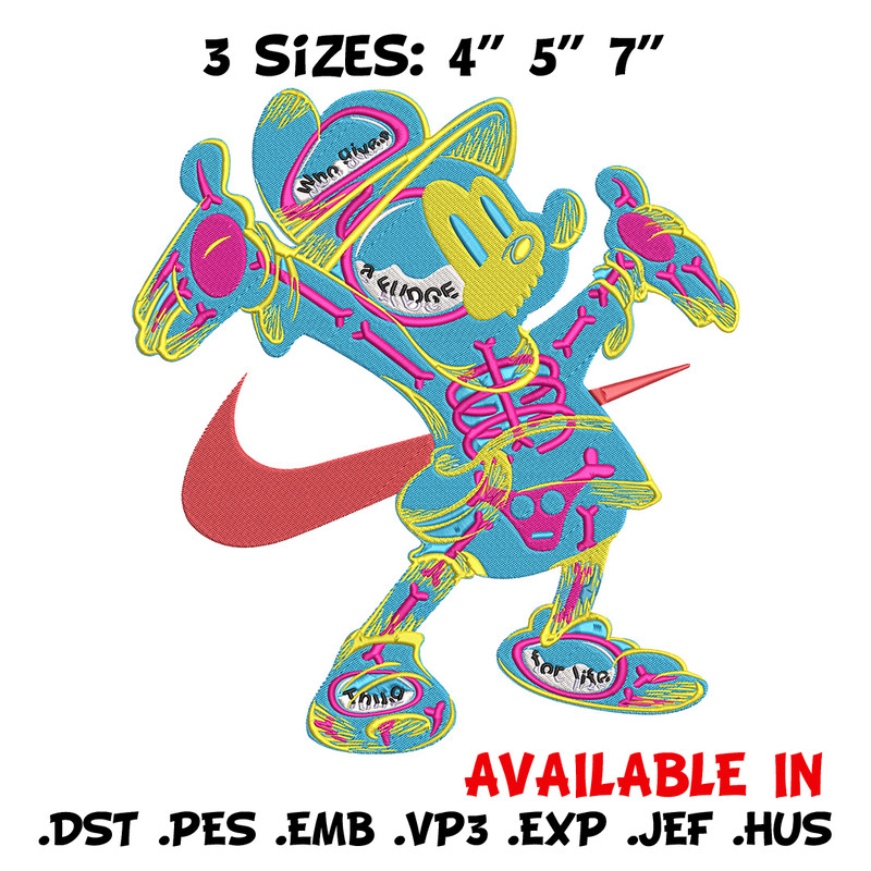 Nike mickey Embroidery Design, Mickey Embroidery, Embroidery File, Nike Embroidery, Anime shirt, Digital download..jpg