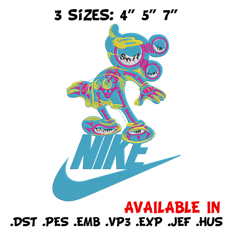 Nike mickey Embroidery Design, Mickey Embroidery, Embroidery File, Nike Embroidery, Anime shirt, Digital download.jpg