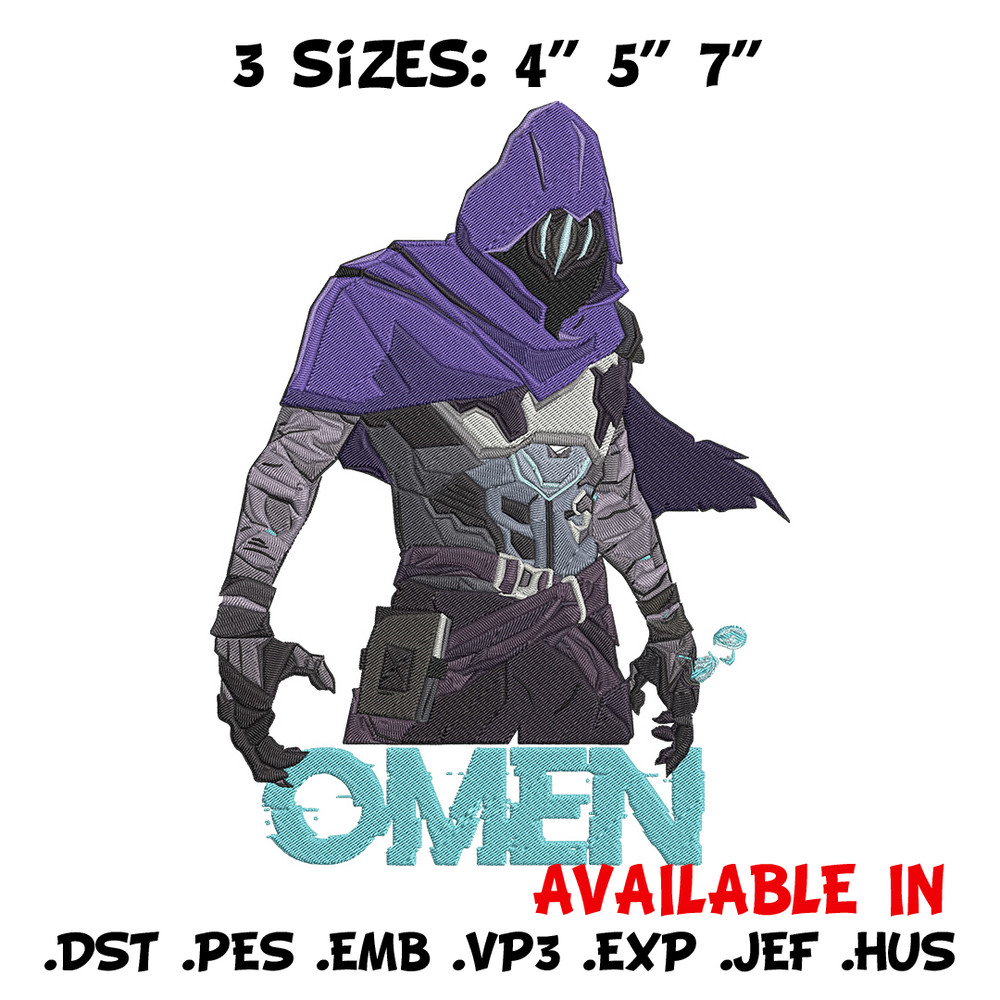 Omen poster Embroidery Design, Valorant Embroidery, Embroidery File, Anime Embroidery, Anime shirt, Digital download.jpg