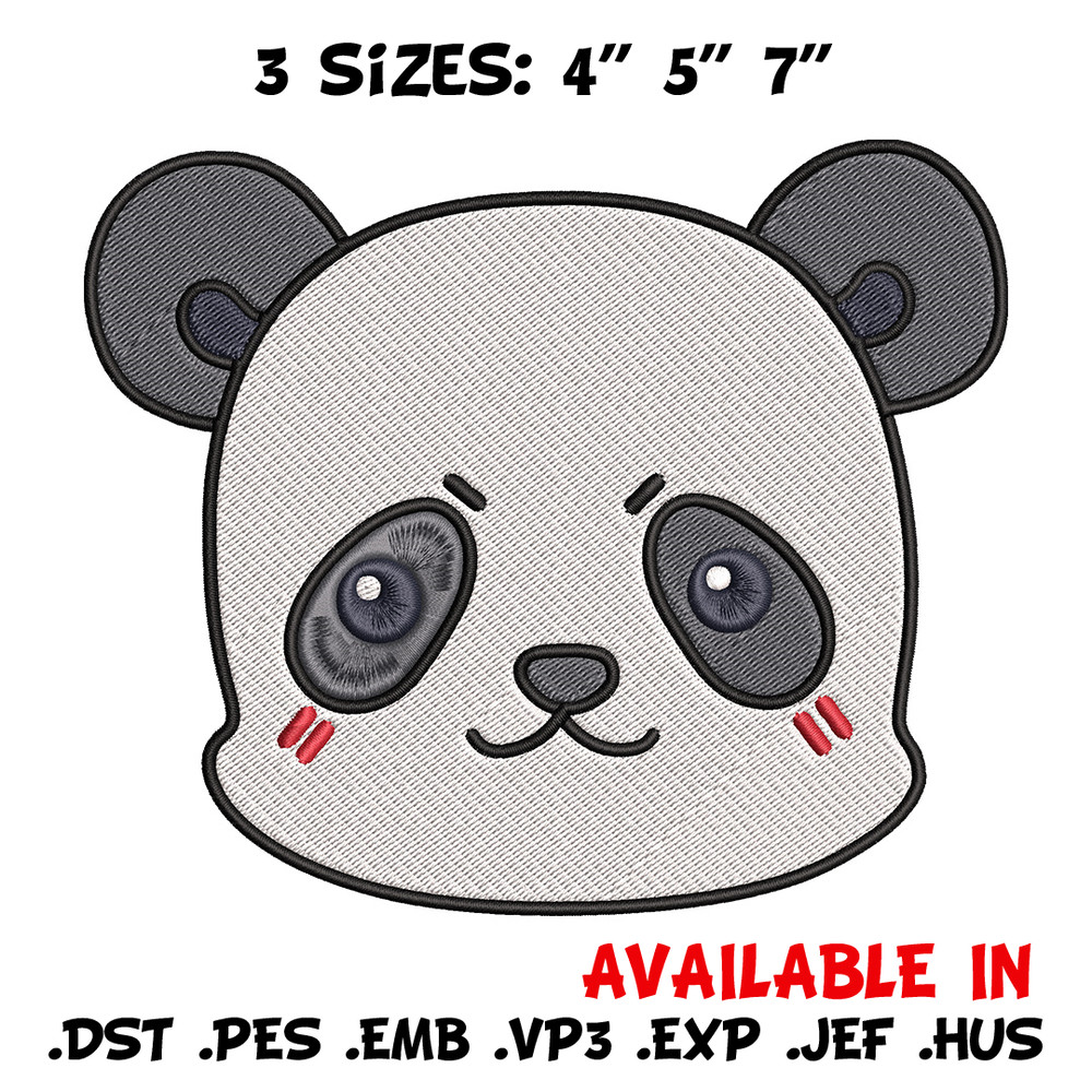 Panda face Embroidery Design, Jujutsu Embroidery, Embroidery File, Anime Embroidery, Anime shirt, Digital download.jpg