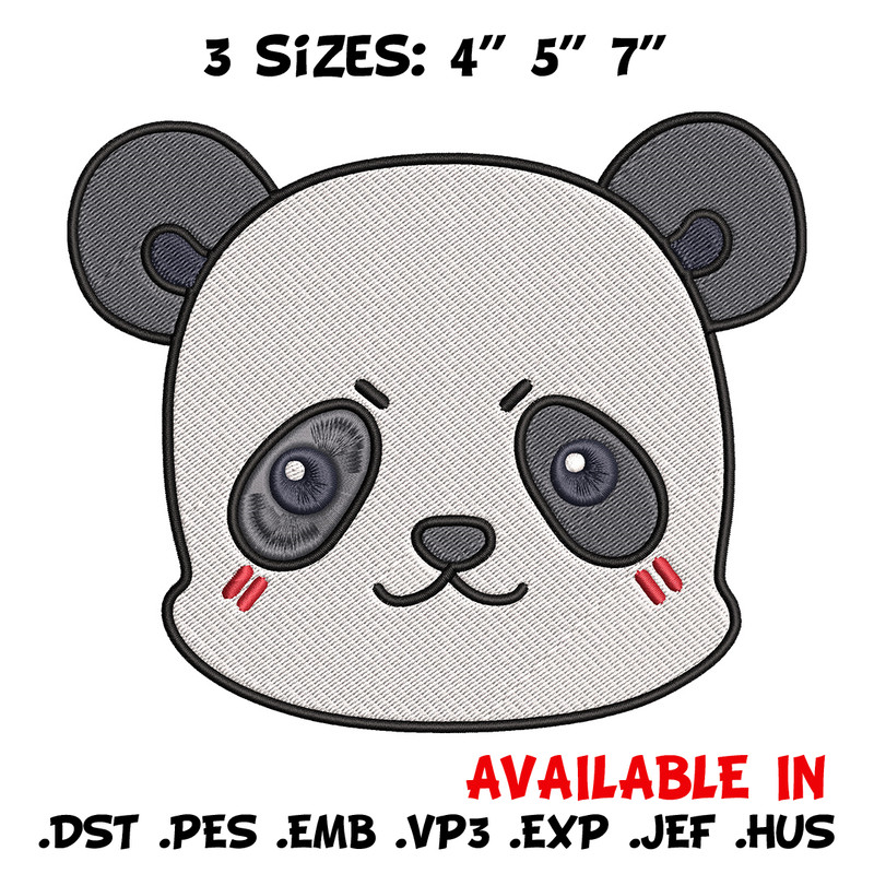 Panda face Embroidery Design, Jujutsu Embroidery, Embroidery File, Anime Embroidery, Anime shirt, Digital download.jpg