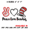 Peace Love Reading Dr seuss Embroidery Design, Dr seuss Embroidery, Embroidery File, Embroidery design, Digital download.jpg