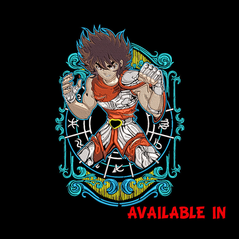 Pegasus Seiya Embroidery Design, Saint Seiya Embroidery, Embroidery File, Anime Embroidery, Anime shirt,Digital download.jpg