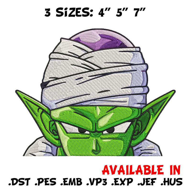 Piccolo Peeker Embroidery Design, Dragonball Embroidery, Embroidery File, Anime Embroidery, Anime shirt,Digital download.jpg