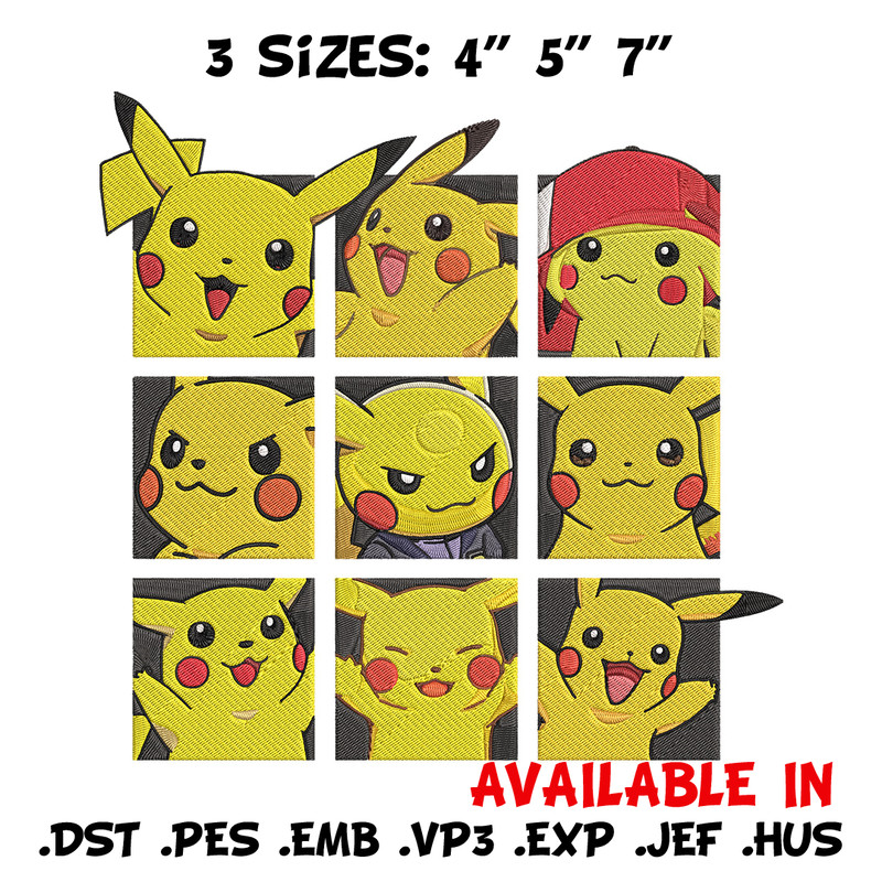 Pikachu mode Embroidery Design, Pokemon Embroidery, Embroidery File, Anime Embroidery, Anime shirt, Digital download..jpg