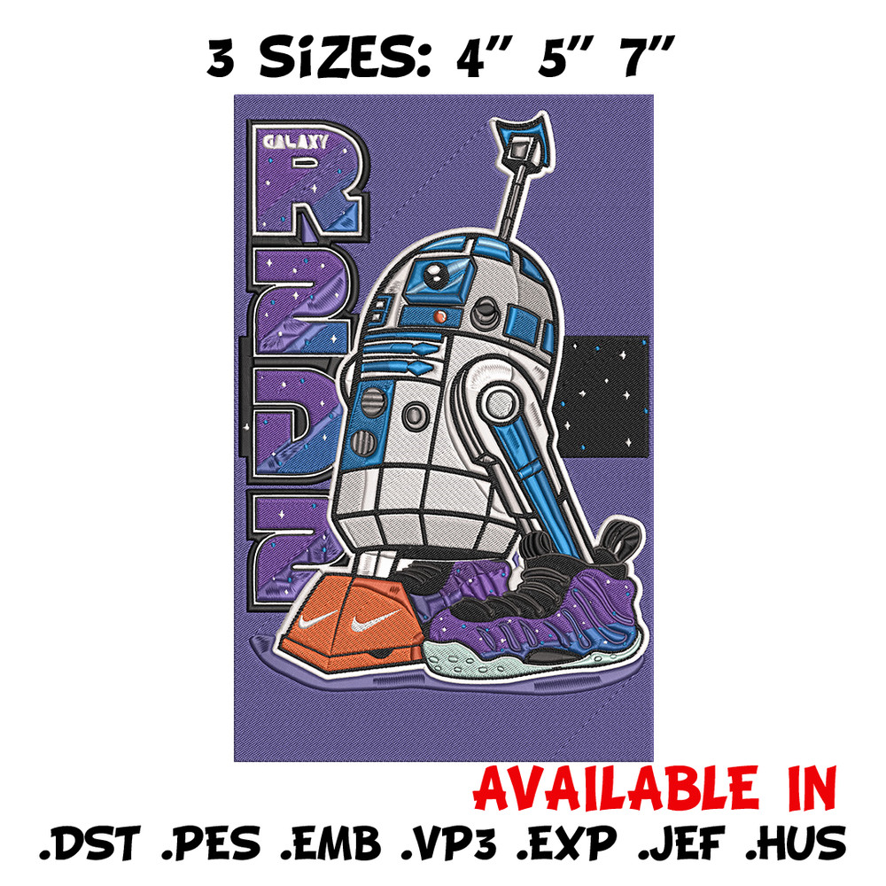 R2 D2 poster Embroidery Design, Star Wars Embroidery, Embroidery File, Anime Embroidery, Anime shirt, Digital download.jpg
