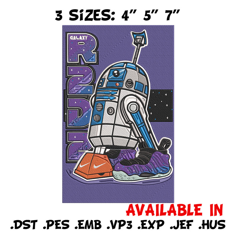 R2 D2 poster Embroidery Design, Star Wars Embroidery, Embroidery File, Anime Embroidery, Anime shirt, Digital download.jpg