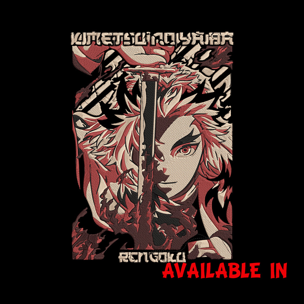 Rengoku Poster Embroidery Design, Demon slayer Embroidery, Embroidery File, Anime Embroidery,Digital download..jpg
