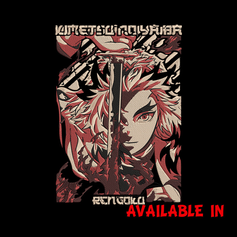 Rengoku Poster Embroidery Design, Demon slayer Embroidery, Embroidery File, Anime Embroidery,Digital download..jpg