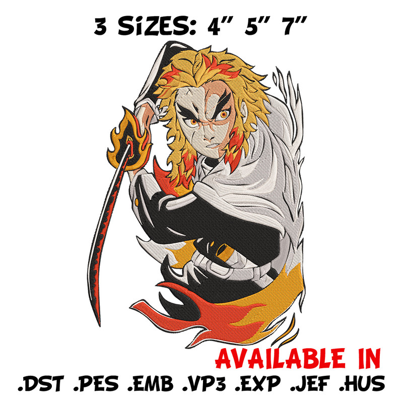 Rengoku poster Embroidery Design, Demon slayer Embroidery, Embroidery File,Anime Embroidery,Anime shirt,Digital download.jpg