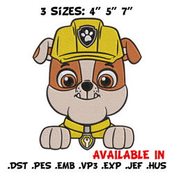 rubble dog embroidery design, paw patrol embroidery, embroidery file, anime embroidery, anime shirt, digital download.