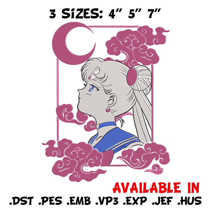 Sailor moon poster Embroidery Design, Sailor moon Embroidery, Embroidery File, Anime Embroidery, Anime shirt.jpg
