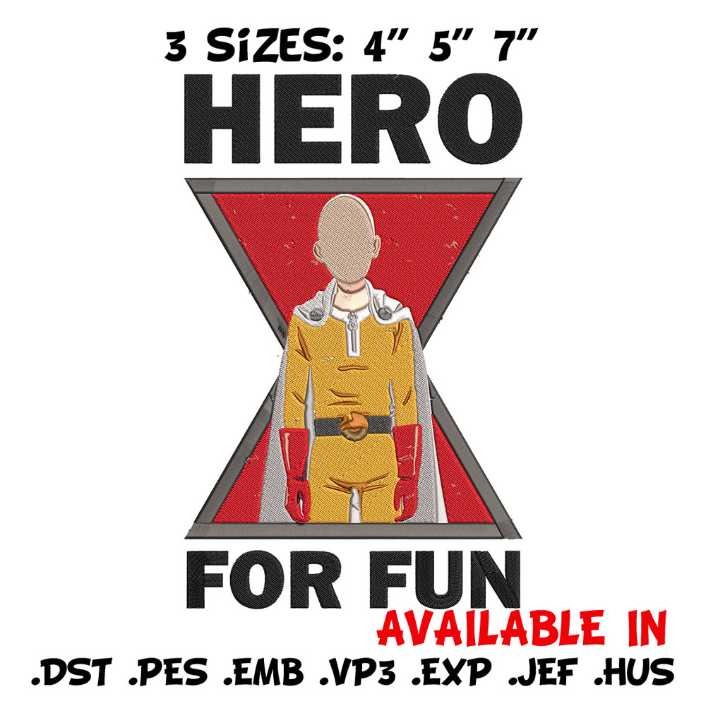 Saitama hero Embroidery Design, One punch man Embroidery, Embroidery File,Anime Embroidery,Anime shirt,Digital download.jpg