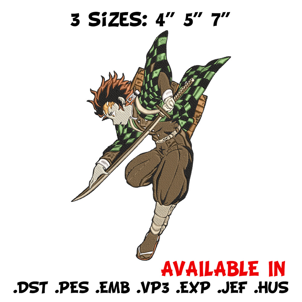Tanjiro Embroidery Design, Demon slayer Embroidery, Embroidery File, Anime Embroidery, Anime shirt, Digital download..jpg