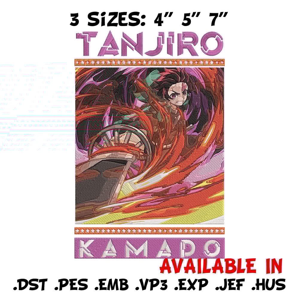 Tanjiro kamado Embroidery Design, Demon slayer Embroidery,Embroidery File,Anime Embroidery, Anime shirt,Digital download.jpg