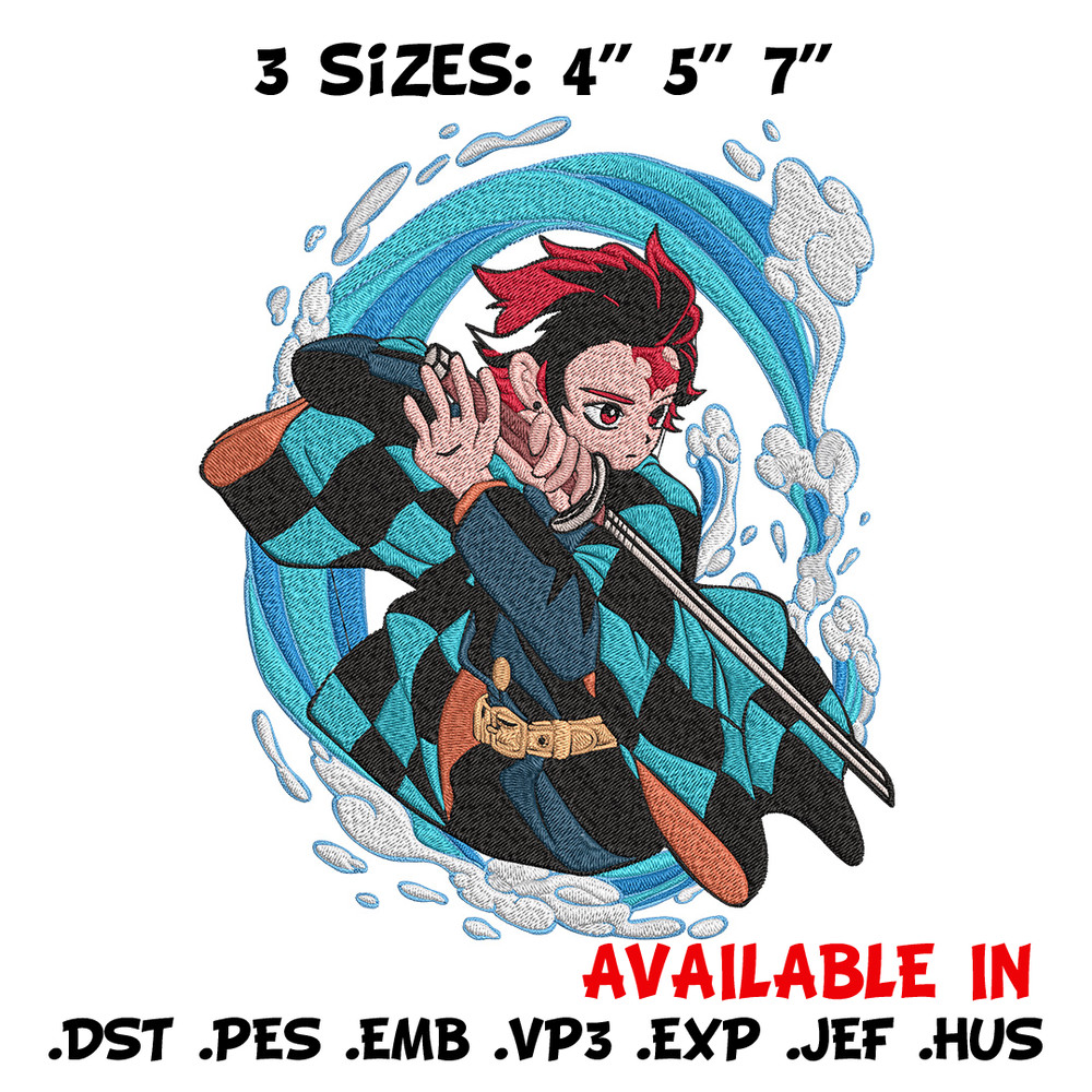 Tanjiro poster Embroidery Design,Demon slayer Embroidery, Embroidery File,Anime Embroidery,Anime shirt,Digital download.jpg