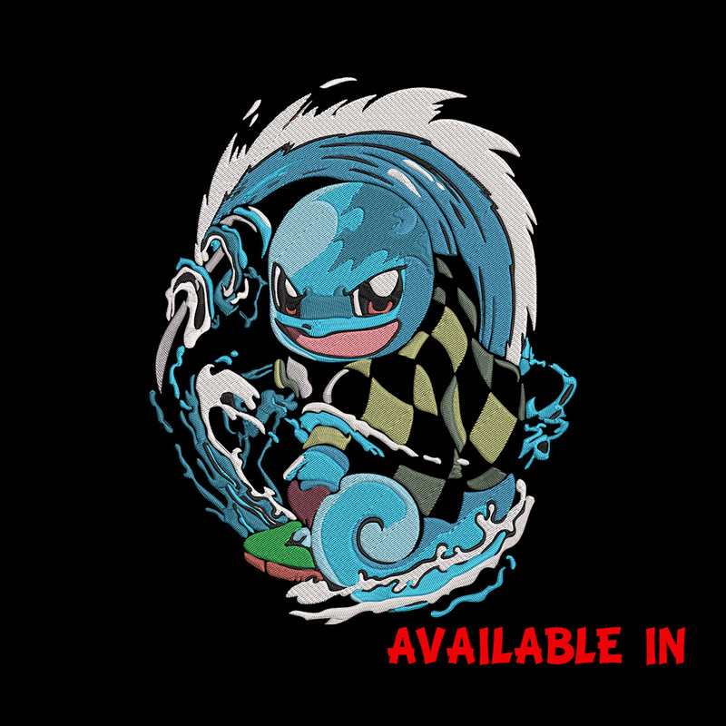 Tanjiro x Squirtle Embroidery Design, Pokemon Embroidery, Embroidery File, Anime Embroidery,Anime shirt,Digital download.jpg