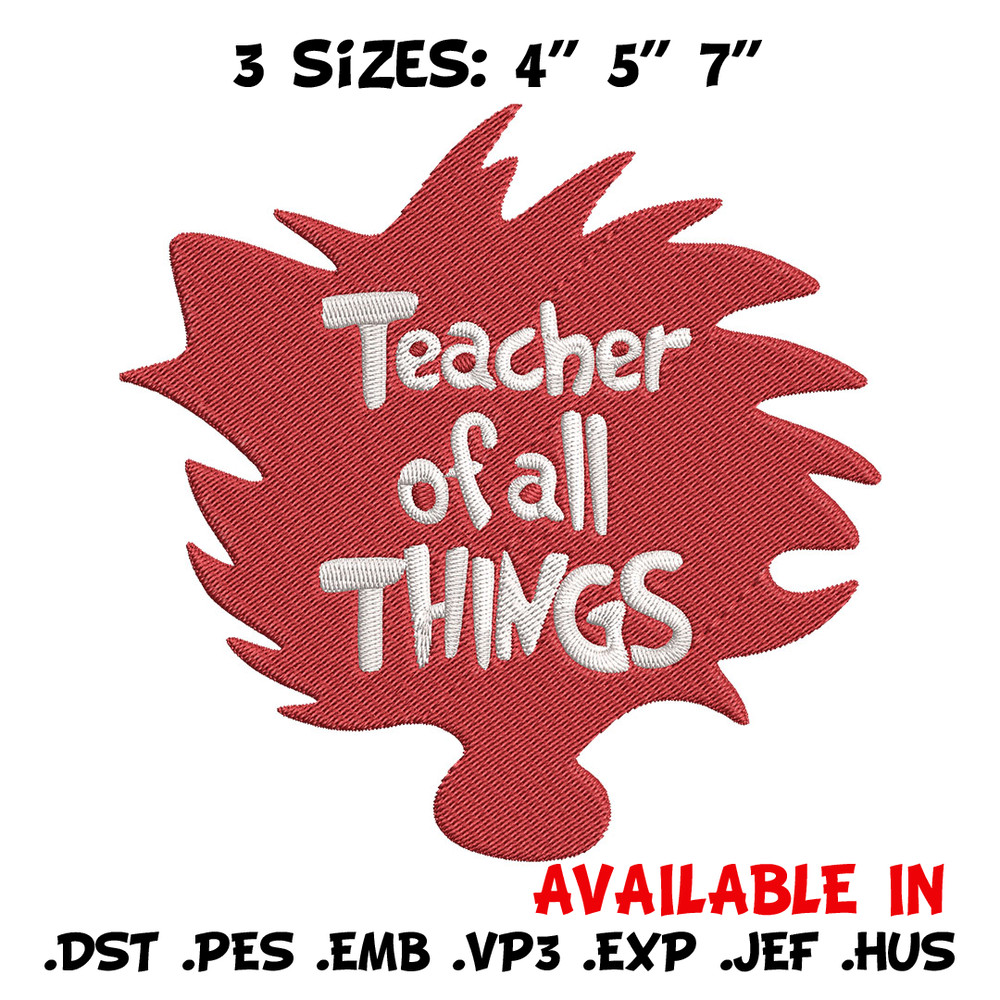 Teacher of All Things Embroidery Design, Dr Seuss Embroidery, Embroidery File, Embroidery design, Digital download.jpg