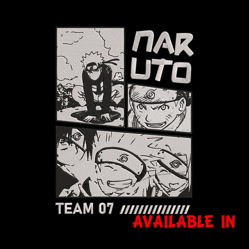 Team 07 naruto Embroidery Design, Naruto Embroidery, Embroidery File, Anime Embroidery, Anime shirt, Digital download.jpg