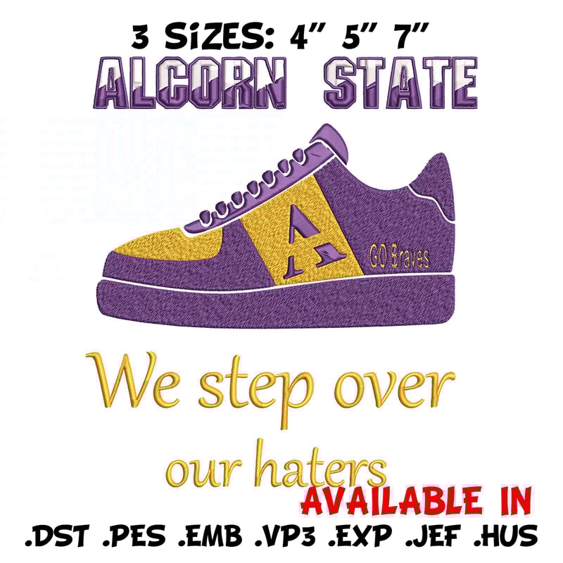 Alcorn State University logo embroidery design,NCAA embroidery, Sport embroidery,logo sport embroidery,Embroidery design.jpg