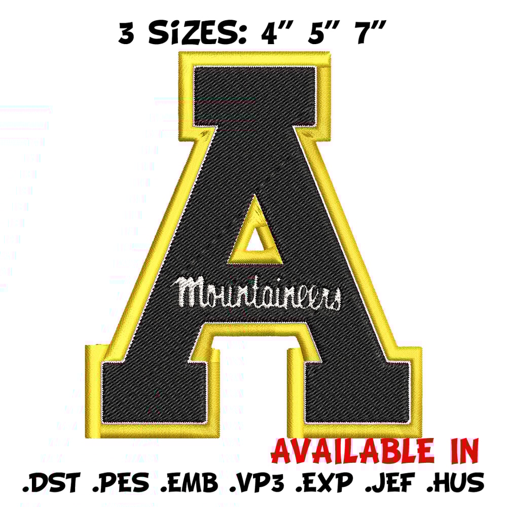 Appalachian State logo embroidery design, NCAA embroidery,Sport embroidery,Logo sport embroidery,Embroidery design.jpg