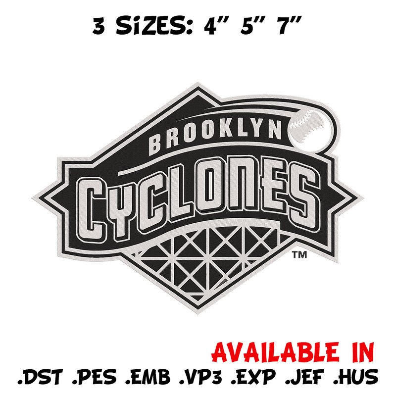 Brooklyn Cyclones logo embroidery design, MLB embroidery,Sport embroidery, Logo sport embroidery, Embroidery design..jpg