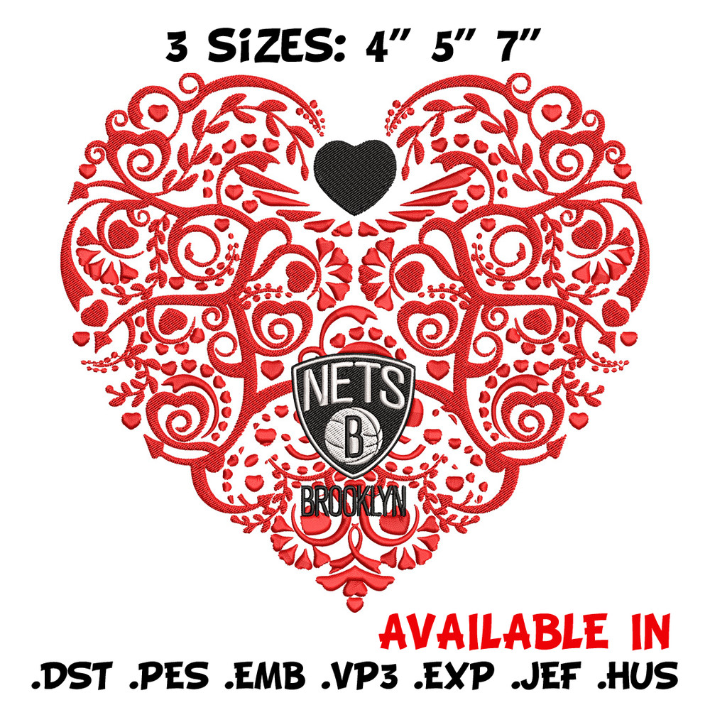 Brooklyn Nets heart embroidery design, NBA embroidery,Sport embroidery, Logo sport embroidery, Embroidery design.jpg