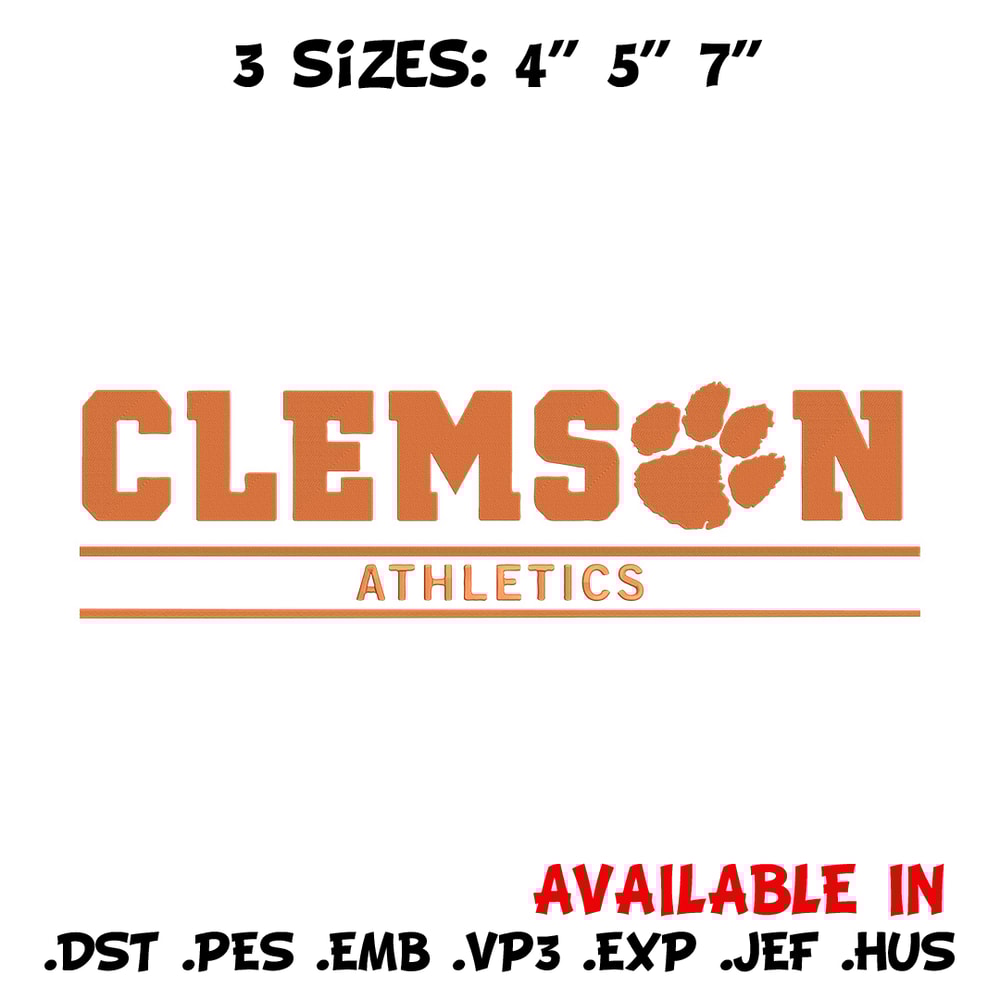 Clemson University logo embroidery design, NCAA embroidery, Sport embroidery,Embroidery design,Logo sport embroidery.jpg
