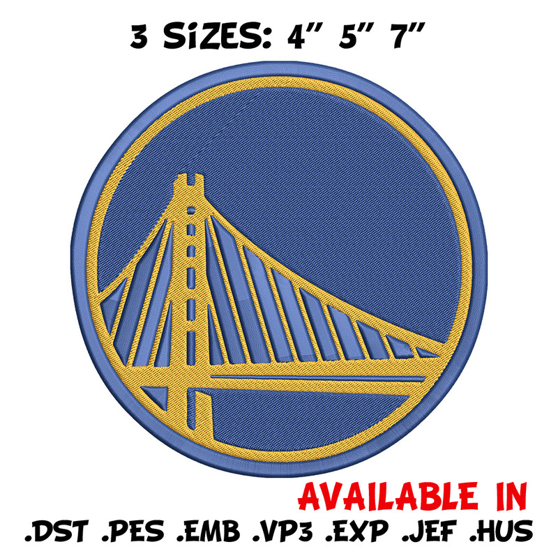 Golden State Warriors logo embroidery design, NBA embroidery,Sport embroidery, Embroidery design,Logo sport embroidery..jpg