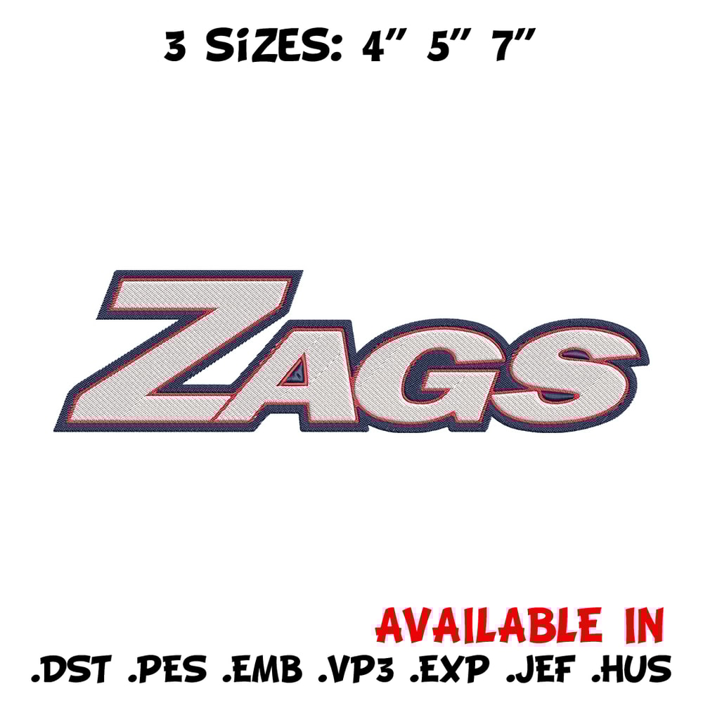 Gonzaga University logo embroidery design, NCAA embroidery,Sport embroidery, Embroidery design, Logo sport embroidery.jpg