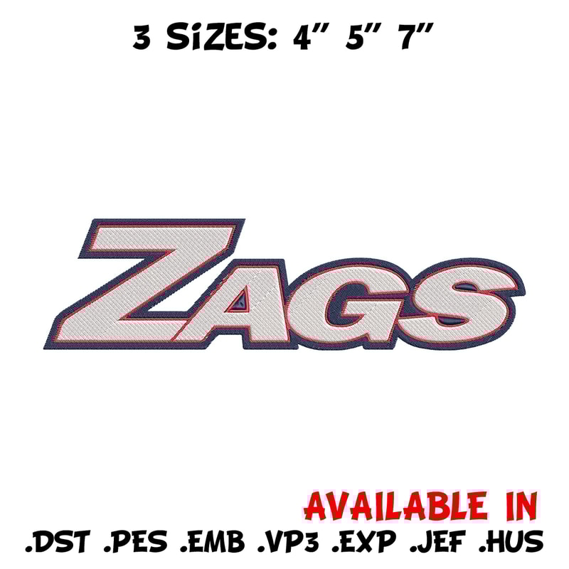 Gonzaga University logo embroidery design, NCAA embroidery,Sport embroidery, Embroidery design, Logo sport embroidery.jpg