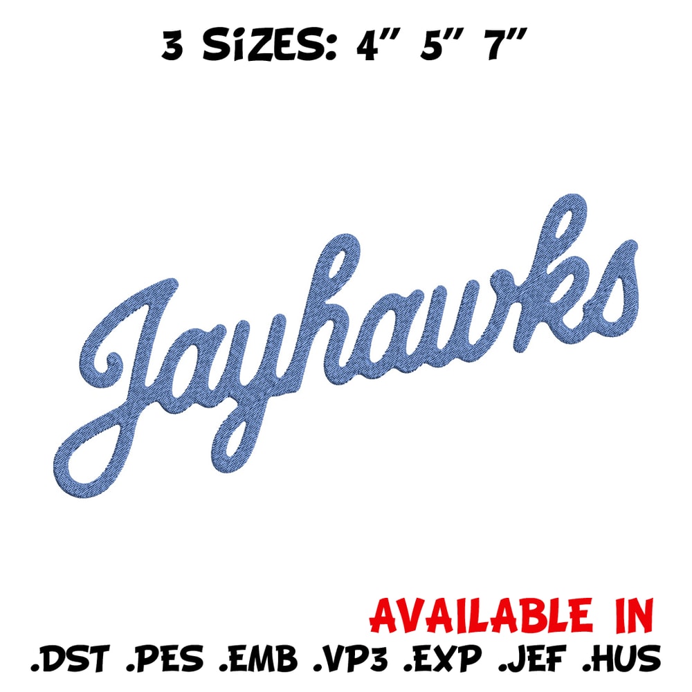 Kansas Jayhawks logo embroidery design, NCAA embroidery, Embroidery design, Logo sport embroidery, Sport embroidery.jpg