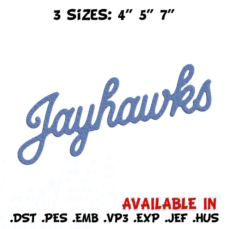 Kansas Jayhawks logo embroidery design, NCAA embroidery, Embroidery design, Logo sport embroidery, Sport embroidery.jpg