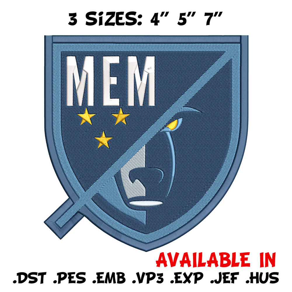 Memphis Grizzlies design embroidery design, NBA embroidery, Sport embroidery, Embroidery design, Logo sport embroidery.jpg