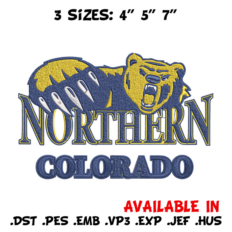 Northern Colorado logo embroidery design, College embroidery,Sport embroidery, logo sport embroidery, Embroidery design.jpg