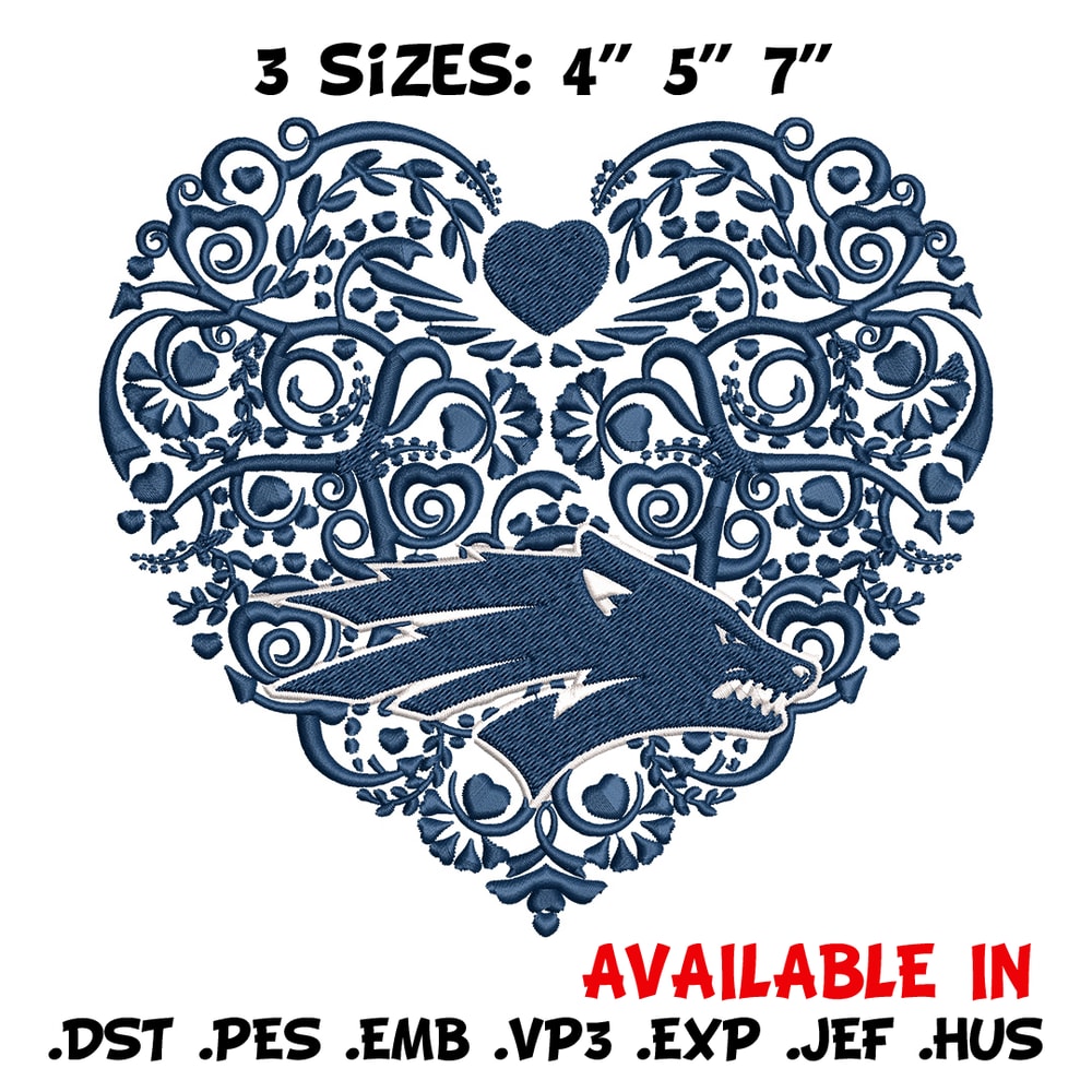 University Nevada heart embroidery design, NCAA embroidery, Embroidery design, Logo sport embroidery, Sport embroidery..jpg