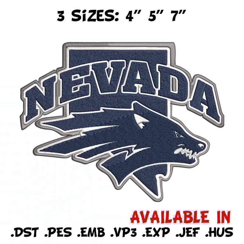 University of Nevada logo embroidery design, NCAA embroidery, Embroidery design, Logo sport embroidery, Sport embroidery.jpg
