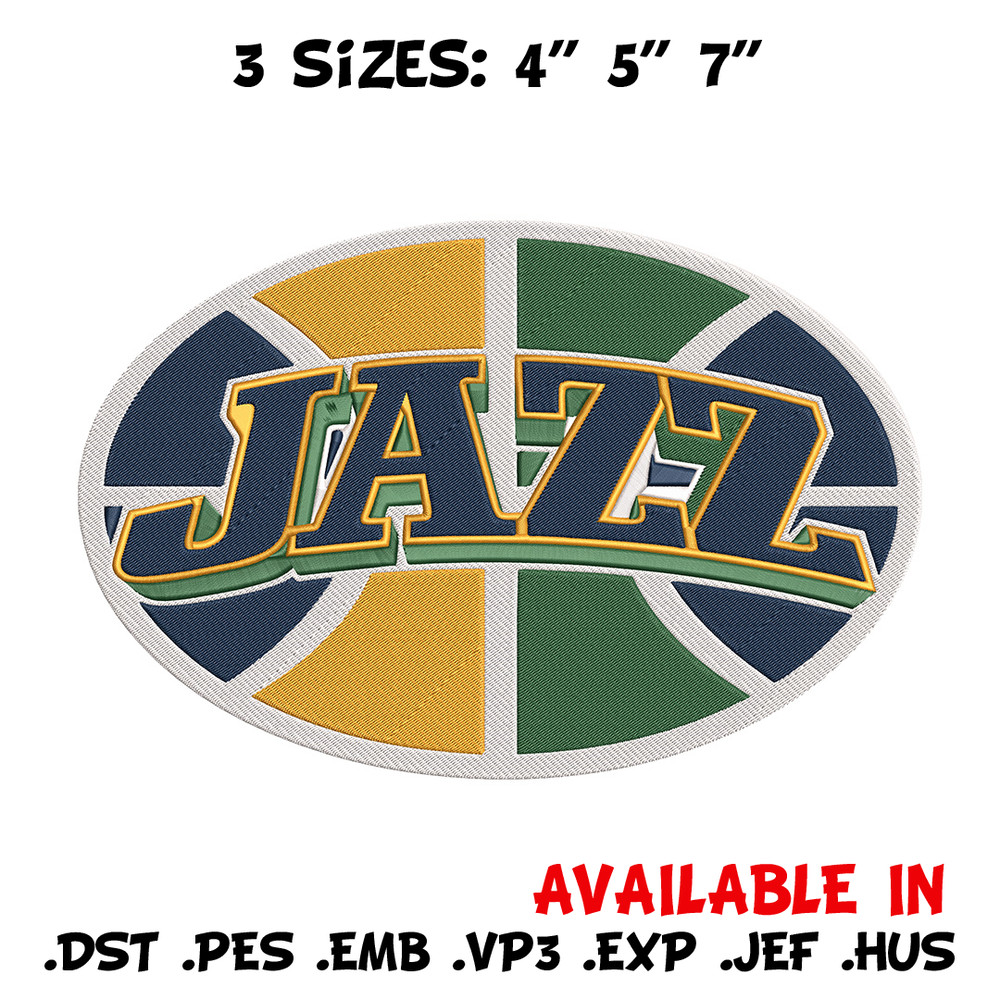 Utah Jazz basketball embroidery design, NBA embroidery, Sport embroidery, Embroidery design, Logo sport embroidery.jpg