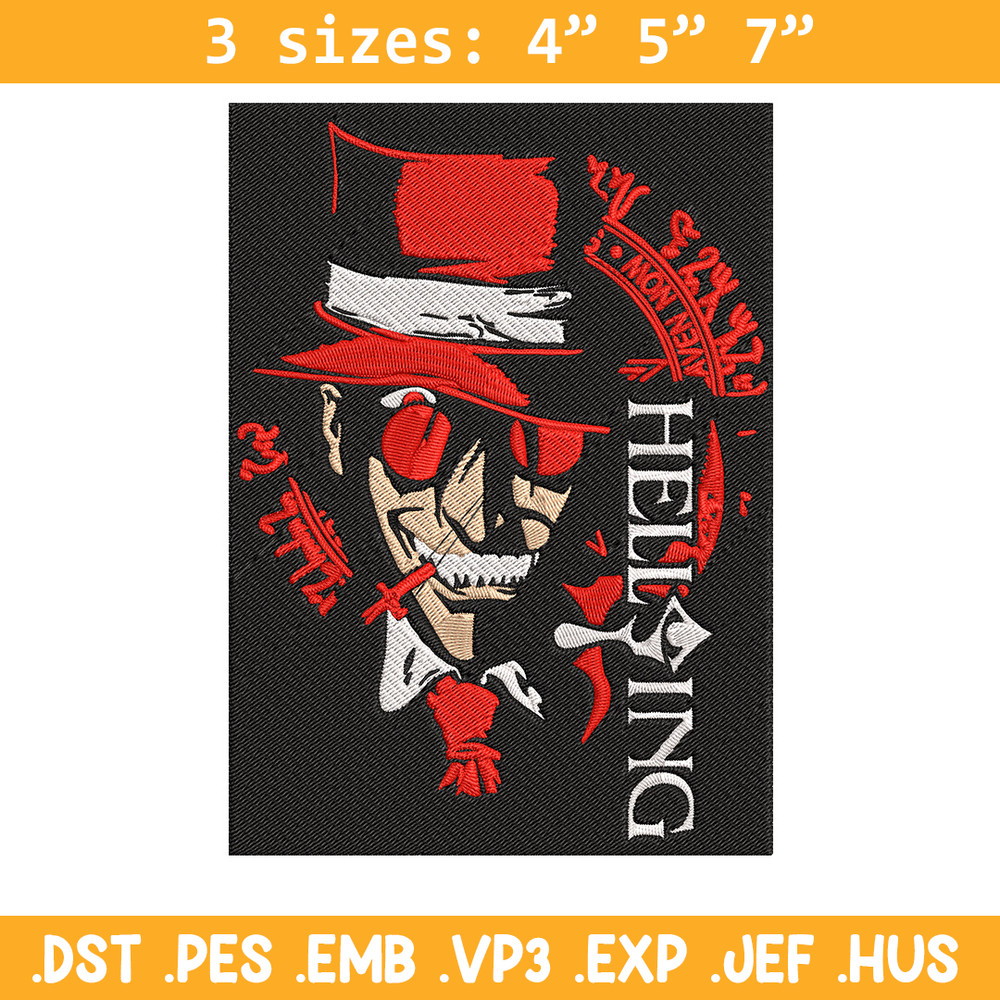 Alucard Poster Embroidery Design, Hellsing Embroidery, Embroidery File, Anime Embroidery, Anime shirt, Digital download.jpg