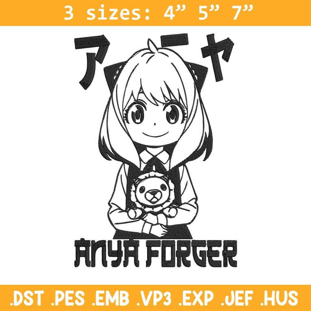 Anya forger Embroidery Design, Spy x family Embroidery, Embroidery File, Anime Embroidery, Digital download.jpg