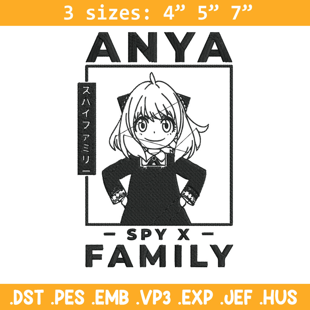 Anya poster Embroidery Design, Spy x family Embroidery, Embroidery File, Anime Embroidery, Anime shirt, Digital download.jpg