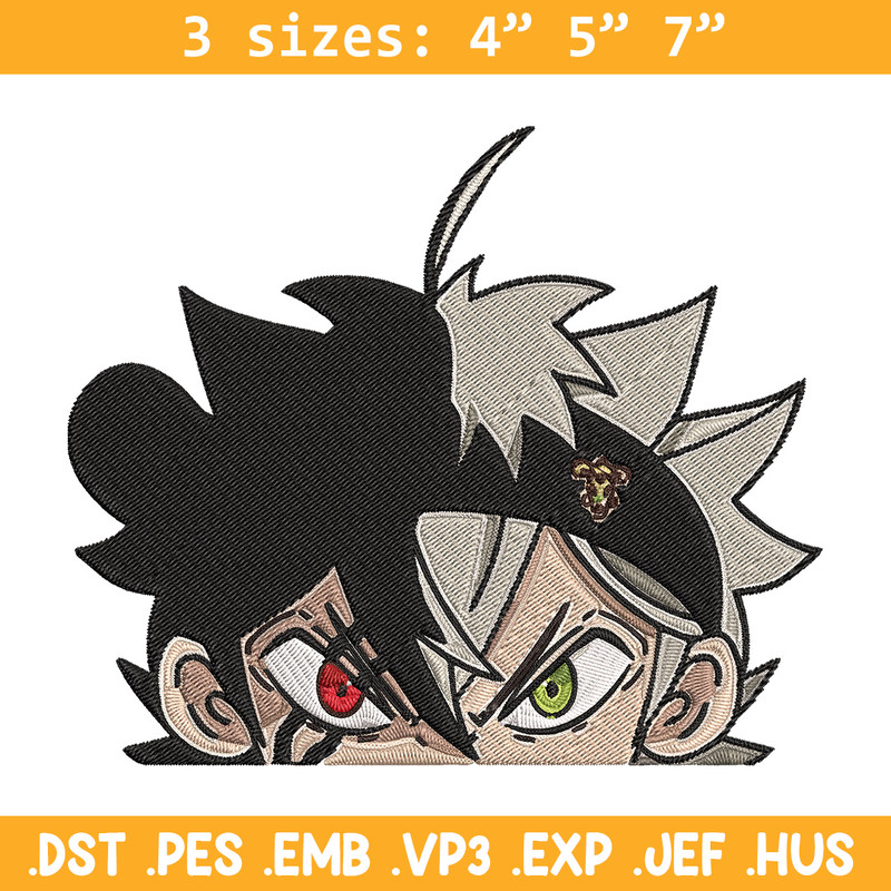 Asta Peeker Embroidery Design, Black clover Embroidery, Embroidery File, Anime Embroidery, Anime shirt,Digital download.jpg