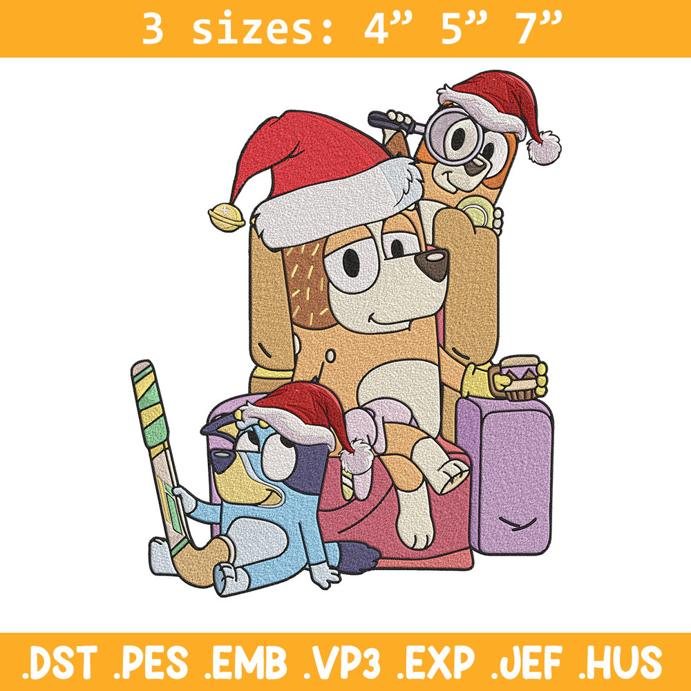Bluey family Embroidery Design, Bluey Embroidery, Embroidery File, Chrismas Embroidery,Anime shirt, Digital download..jpg