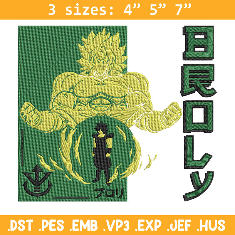 Broly poster Embroidery Design, Dragonball Embroidery, Embroidery File, Anime Embroidery, Anime shirt, Digital download.jpg