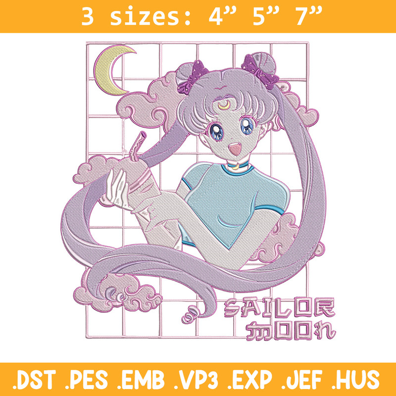 Chibi moon Embroidery Design, Sailor moon Embroidery, Embroidery File, Anime Embroidery, Anime shirt, Digital download.jpg