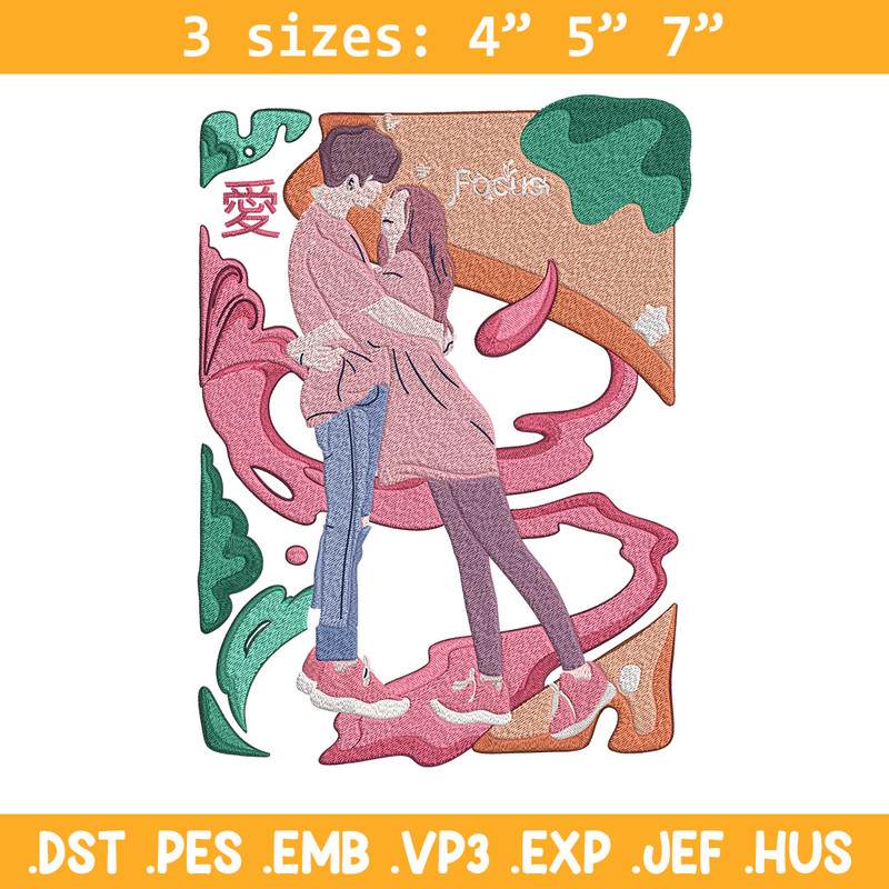 Couple poster Embroidery Design, Couple Embroidery, Embroidery File, Anime Embroidery, Anime shirt, Digital download.jpg