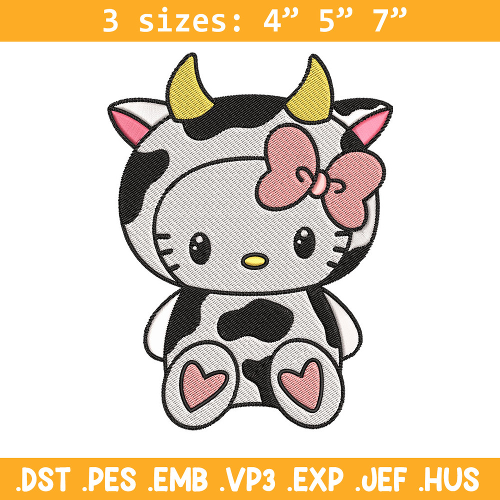 Cow Hello Kitty Embroidery Design, Hello Kitty Embroidery, Embroidery File, Cartoon shirt, Digital download..jpg