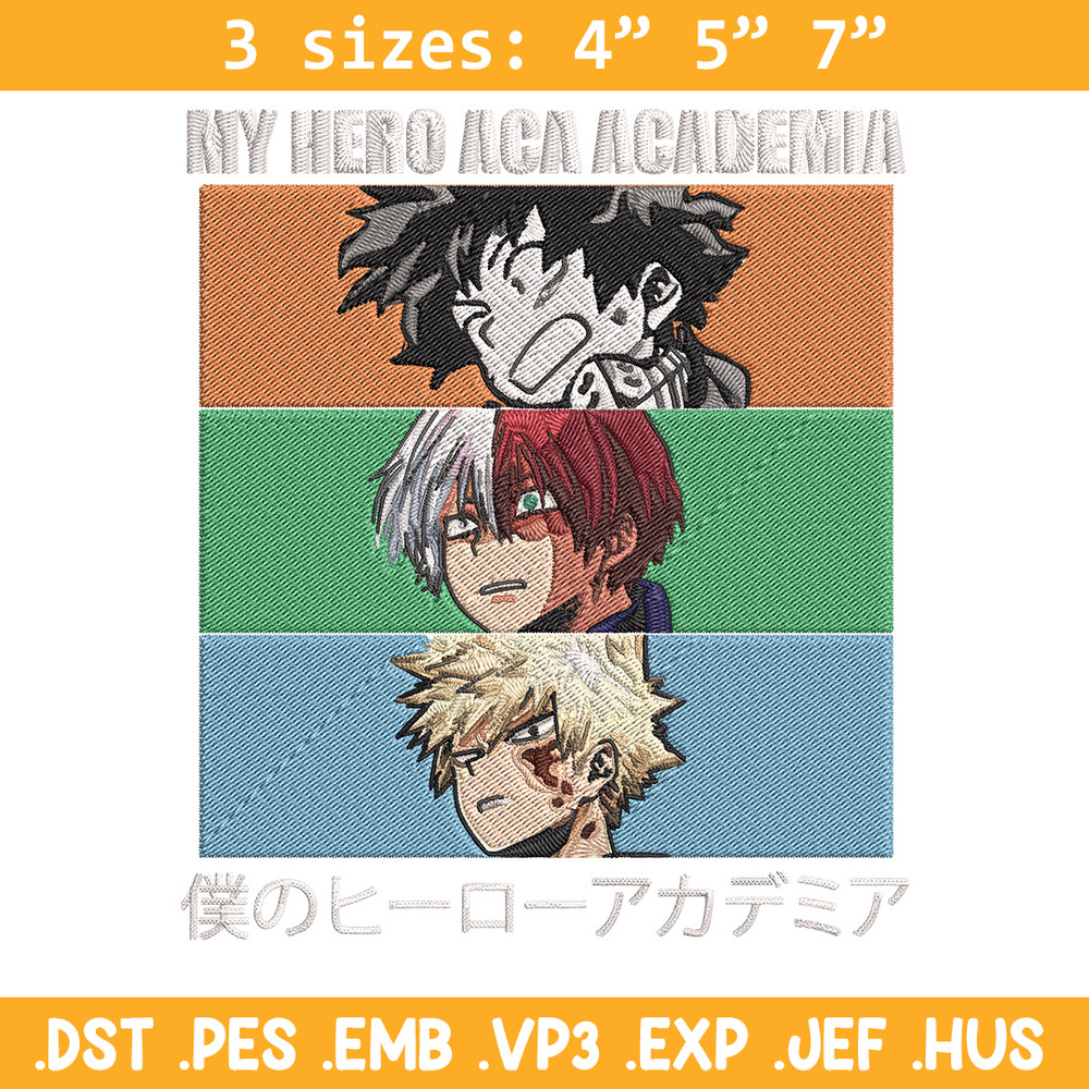 Deku friends Embroidery Design, Mha Embroidery, Embroidery File, Anime Embroidery, Anime shirt, Digital download.jpg