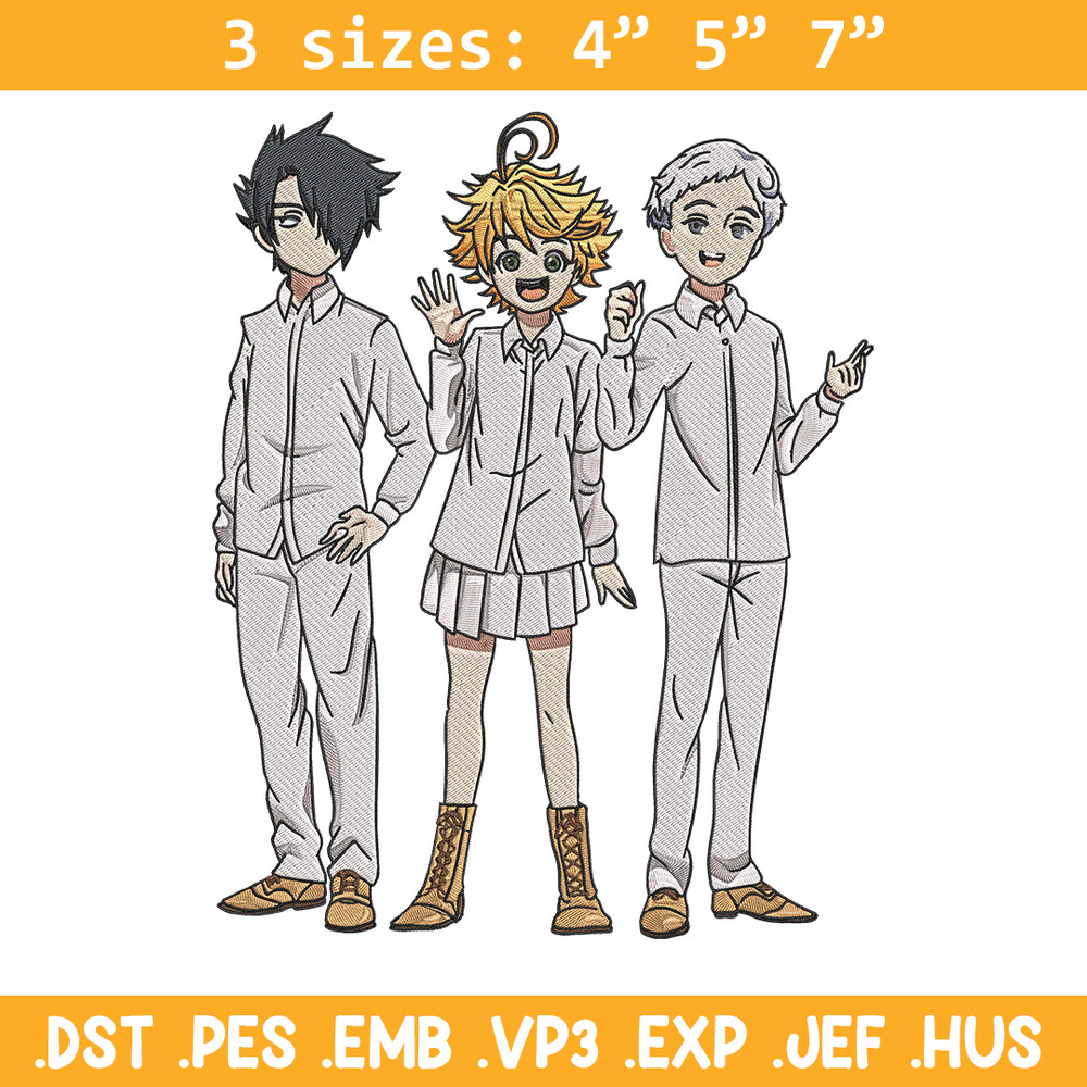 Emma friends Embroidery Design, Oyakusoku Embroidery, Embroidery File, Anime Embroidery, Anime shirt, Digital download.jpg